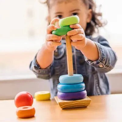Jouet en Bois - WoodenToys™ - Tour arc - en - ciel - Ma sphère bébé